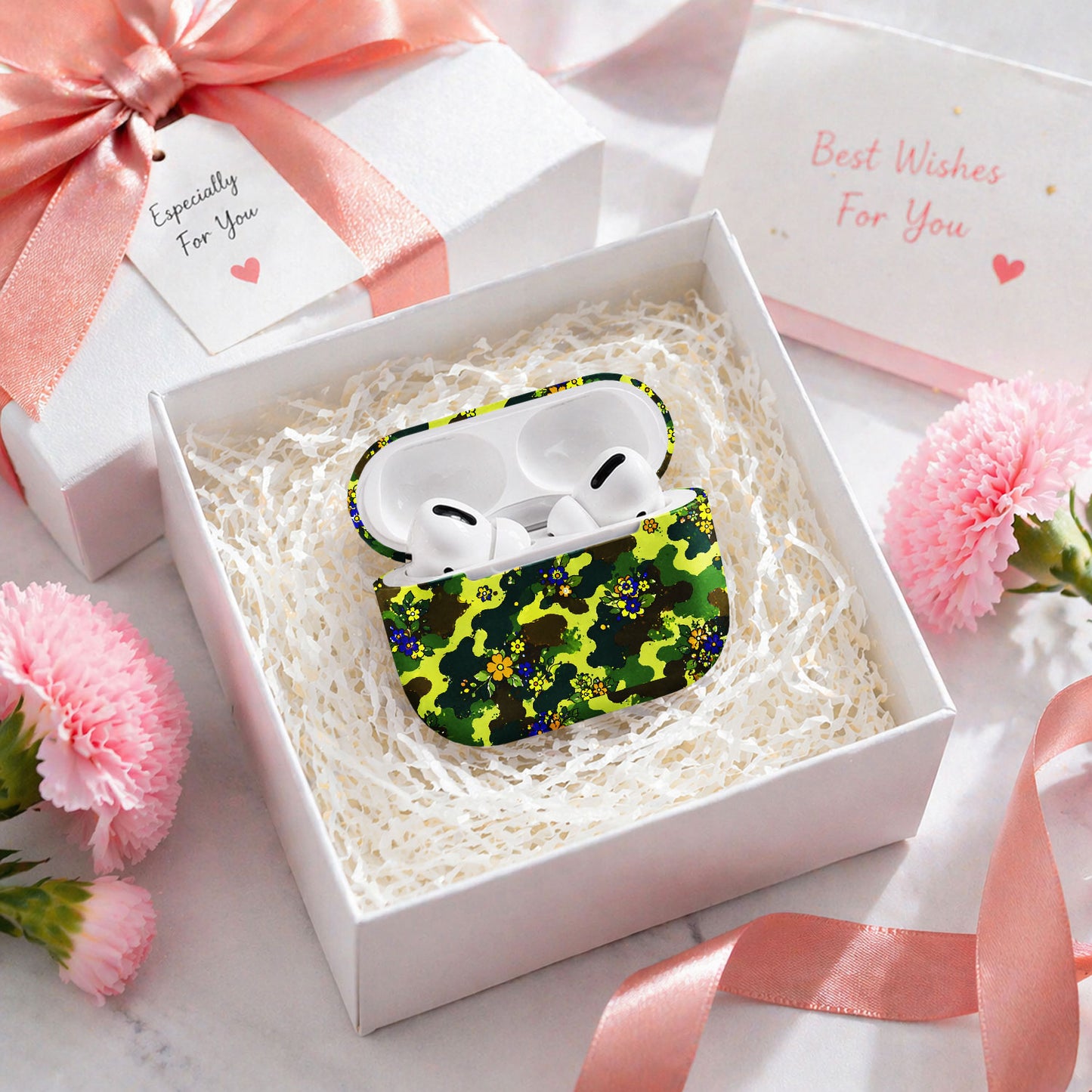 Floral Green Camouflage AirPods Case