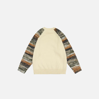 Textured Sleeve Knit Sweater