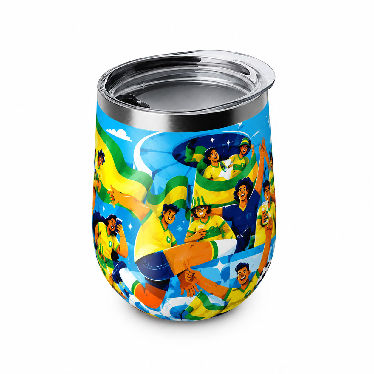 Brazil Football Insulated Wine Tumbler