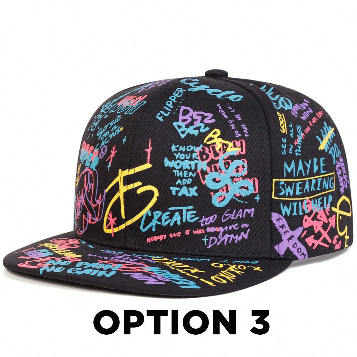 Men's 88 Colorful Graffiti Hip Hop Snapback Mesh Cap
