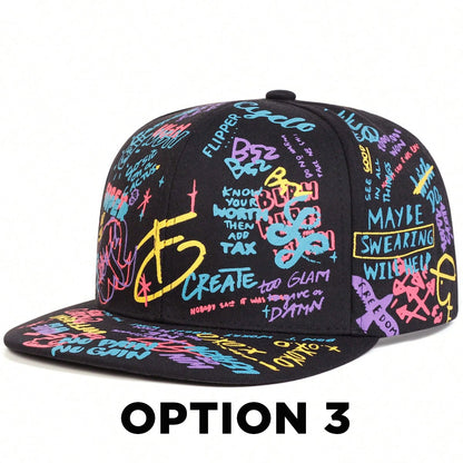 Men's 88 Colorful Graffiti Hip Hop Snapback Mesh Cap
