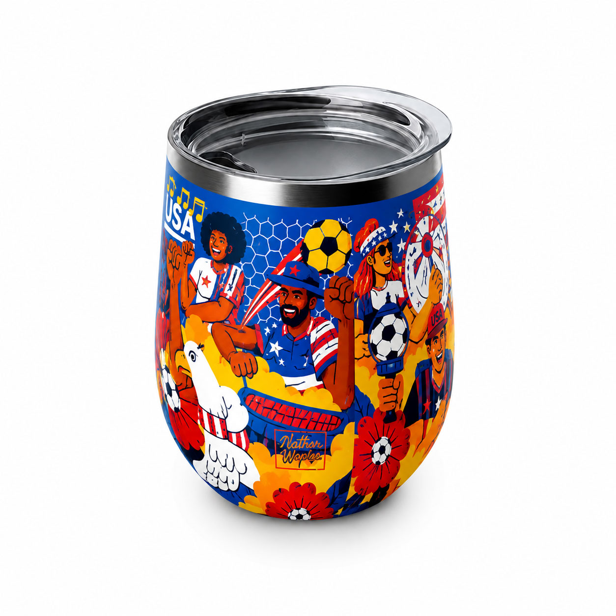 USA Soccer Fans Insulated Wine Tumbler