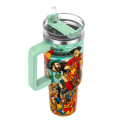 Spain Soccer Fan 40oz Tumbler with Handle