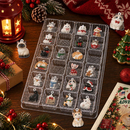Personalized Cat Advent Calendar 2026, 24 Acrylic Charms, Christmas Countdown Gift for Cat Lovers