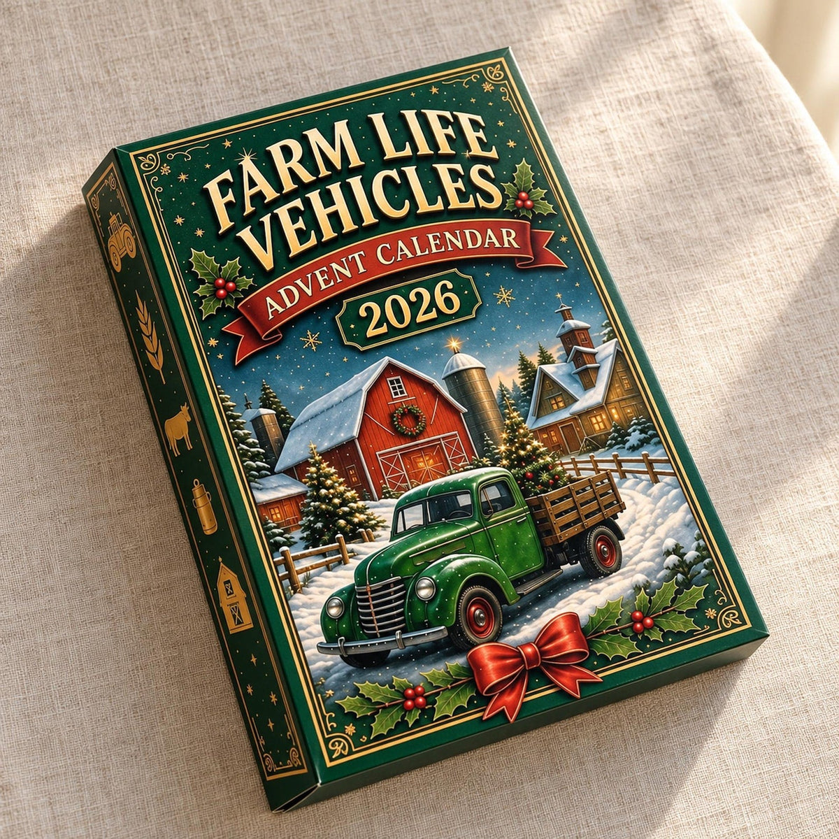 Farm Vehicle Advent Calendar 2026, 24 Acrylic Ornaments Tractors and Trucks, Christmas Countdown Gift