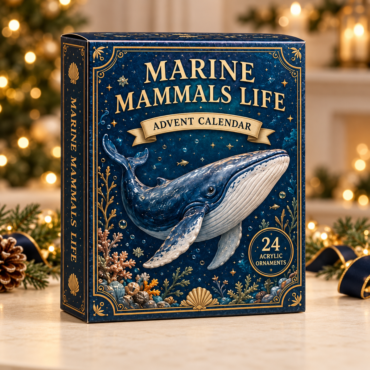 Marine Mammals Life Advent Calendar 2026 - 24-Day Festive Countdown, Acrylic Charms Blind Box - Gift For Fish Lovers