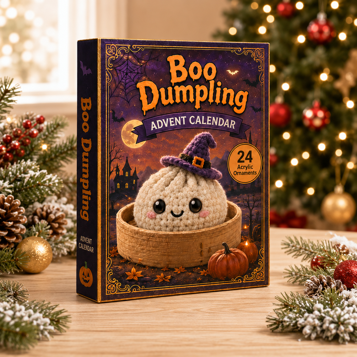 Boo Dumpling Halloween Advent Calendar 2026 - 24-Day Festive Countdown, Acrylic Charms Blind Box - Gift For Crochet Lovers