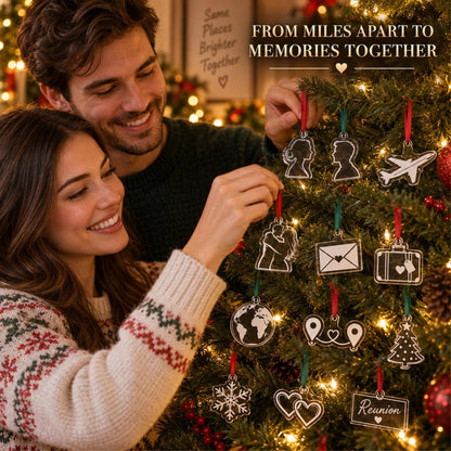 Personalized Long Distance Advent Calendar with 24 Custom Photo Acrylic Ornaments, Christmas Gift for Couple, Miles Apart Love Keepsake 2026
