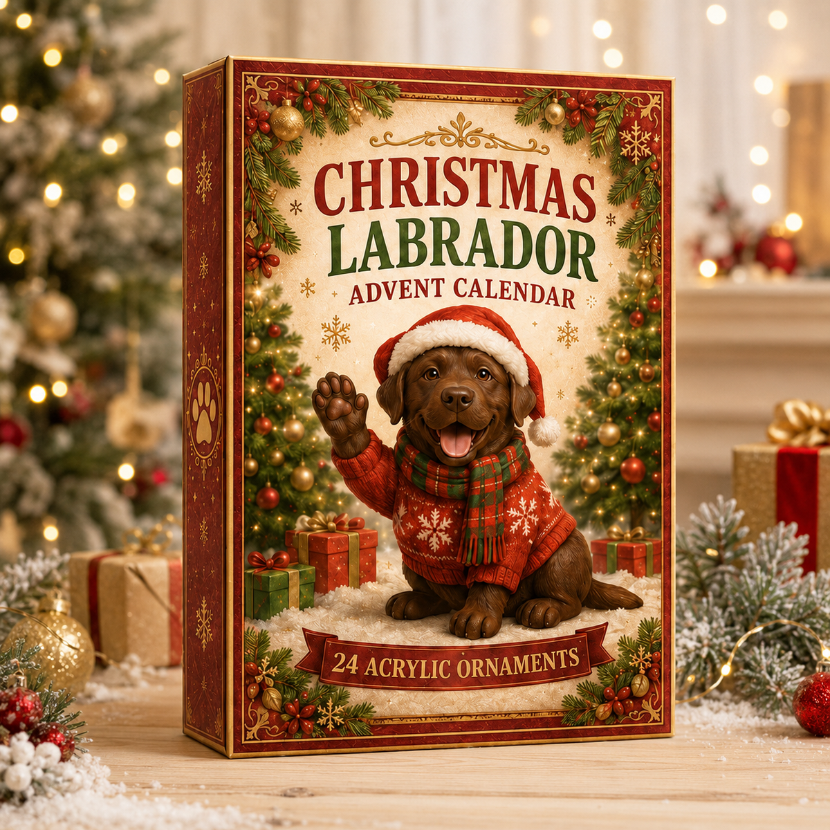 Christmas Chocolate Labrador Advent Calendar 2026 - 24-Day Festive Countdown, Acrylic Charms Blind Box - Gift For Labrador Lovers