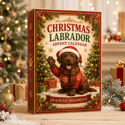 Christmas Chocolate Labrador Advent Calendar 2026 - 24-Day Festive Countdown, Acrylic Charms Blind Box - Gift For Labrador Lovers