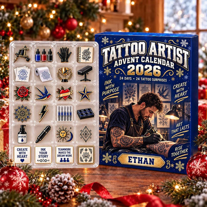 Personalized Tattoo Artist Advent Calendar: Custom Name 24 Day Blind Box