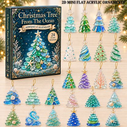 Christmas Tree From The Ocean Advent Calendar 2026 - 24-Day Festive Countdown, Acrylic Charms Blind Box - Gift For Christmas
