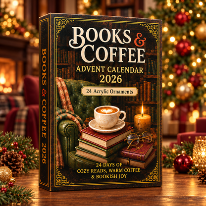 Book & Coffee Advent Calendar 2026 - 24-Day Festive Countdown, Acrylic Charms Blind Box - Gift For Reading Lovers