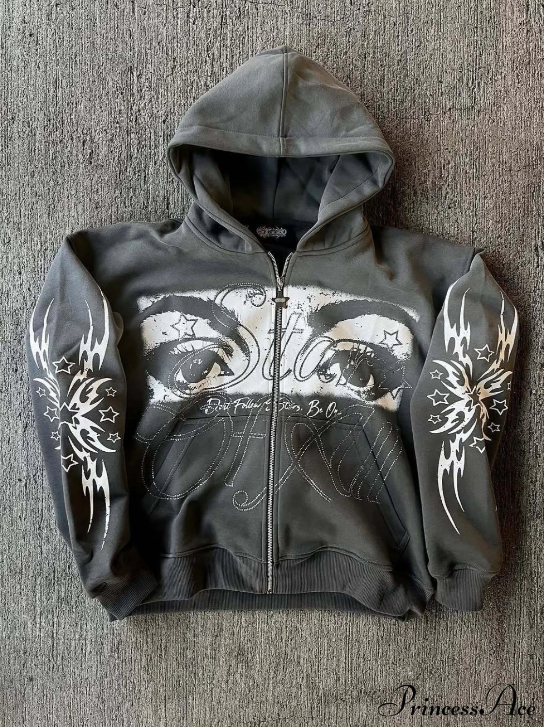 3D Print Vintage  Long Sleeve Zip Hoodie