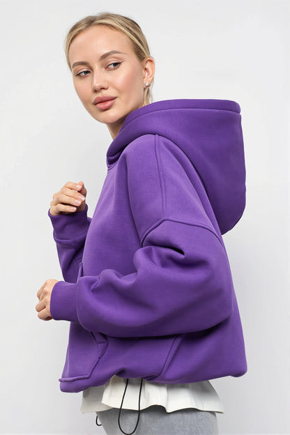 Drawstring Waist Pullover Hoodie