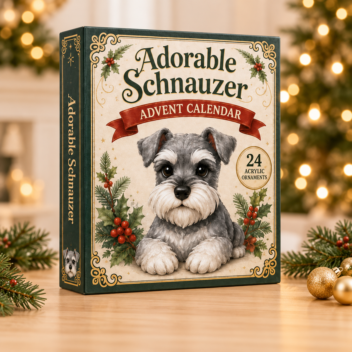 Adorable Schnauzer Advent Calendar 2026 - 24-Day Festive Countdown, Acrylic Charms Blind Box - Gift For Dog Lovers