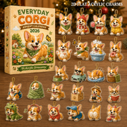 Everyday Corgi Advent Calendar 2026 - 24-Day Festive Countdown, Acrylic Charms Blind Box - Gift For Corgi Lovers