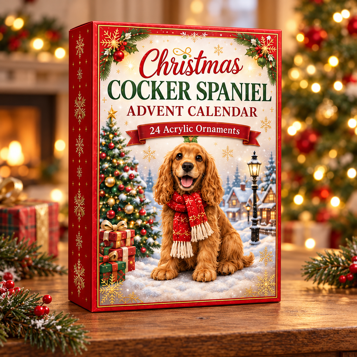 Christmas Cocker Spaniel Advent Calendar 2026 - 24-Day Festive Countdown, Acrylic Charms Blind Box - Gift For Cocker Spaniel Lovers