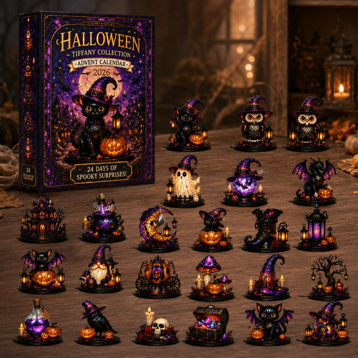 Halloween Advent Calendar, 24 Day Countdown Box, Mystery Box, Acrylic Figurines, Halloween Decor, Spooky Collectible, Blind Box, Halloween Gift