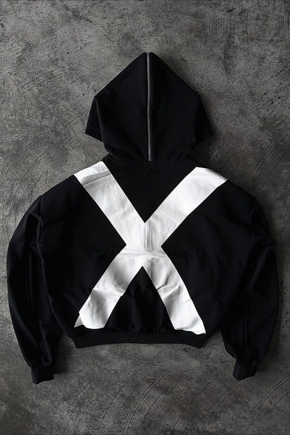 Monochrome Graphic Zip Hoodie