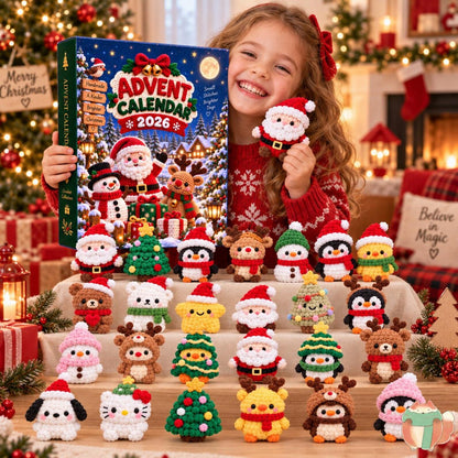 Handmade Crochet Christmas Advent Calendar 2026, 24 Mini Crochet Dolls Countdown Box, Personalized Holiday Decor Gift