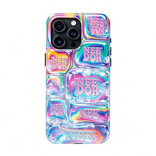 Nee Doh 3D Rainbow Ice Marble Puffy Phone Case