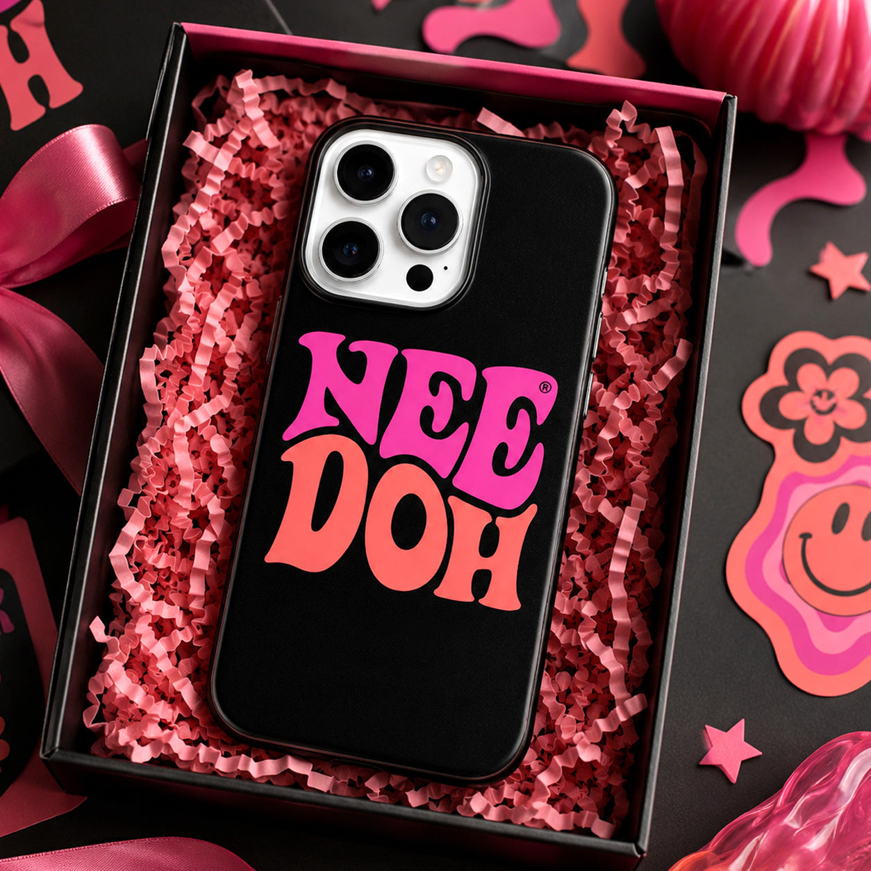 NeeDoh Classic Retro Logo Black Phone Case