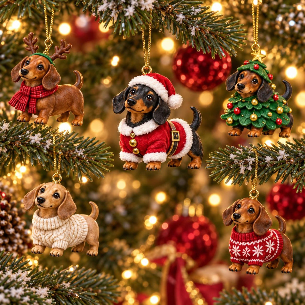 2D Dachshund Advent Calendar 2026,Christmas Weenie Dog Ornaments Countdown,24 Days of Xmas Surprises Gift Box,Dog Lover Gift,Holiday Decor