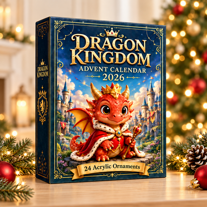 Dragon Kingdom Advent Calendar 2026 - 24-Day Festive Countdown, Acrylic Charms Blind Box - Gift For Dragon Lovers