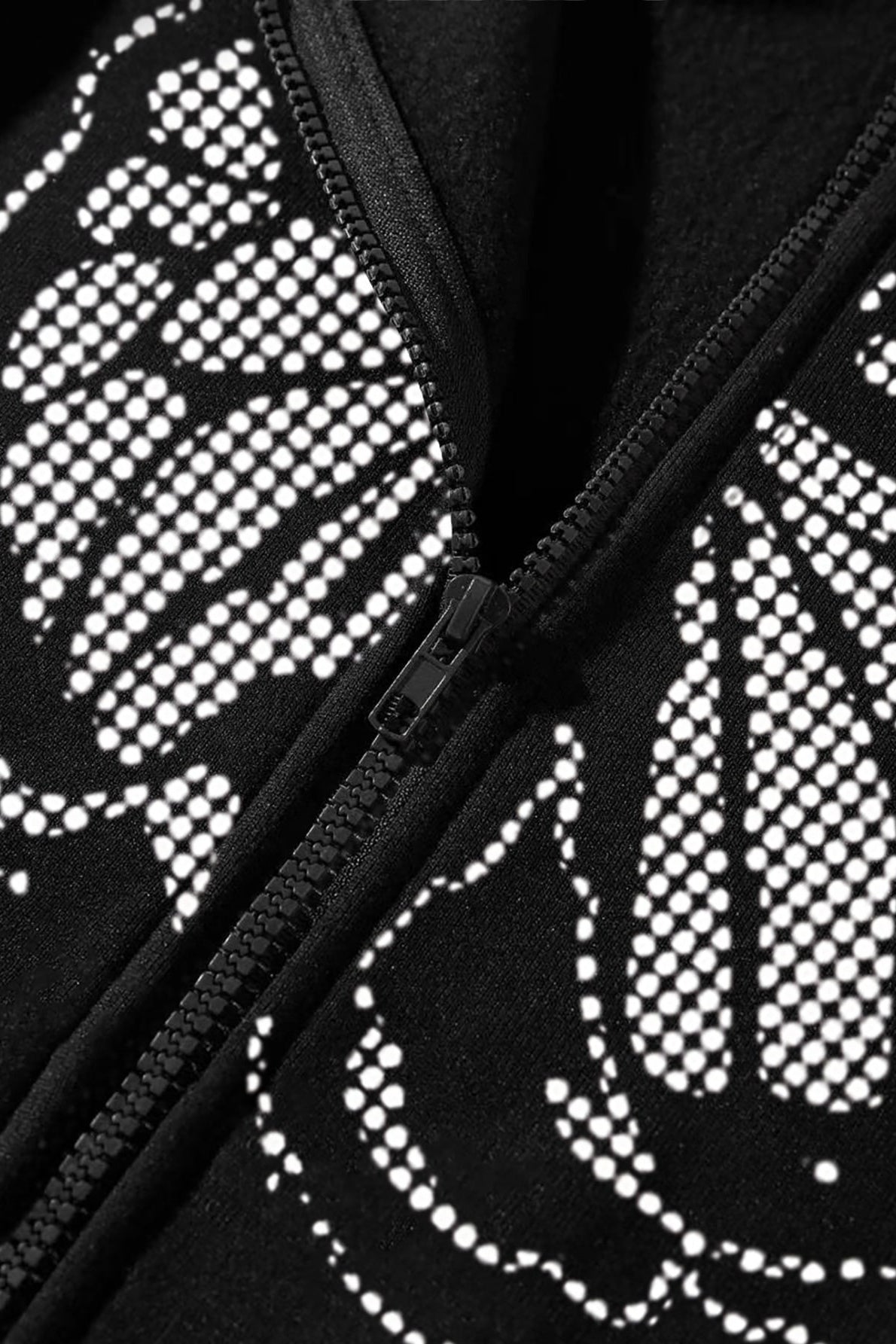 Butterfly Print Black Zip Hoodie