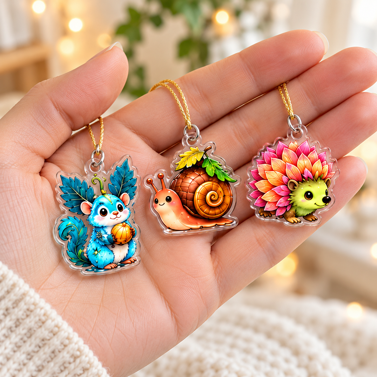 Enchanted Forest Advent Calendar – 24 Mini Acrylic Charms, Cute Fantasy Woodland Creature Ornaments, Christmas Countdown Gift Set