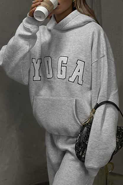 Letter Graphic Oversized Pullover Hoodie
