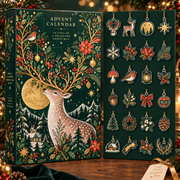 King Of The Forest Traditional Advent Calendar With 24 Acrylic Charm– 24-Day Christmas Countdown, No Chocolate