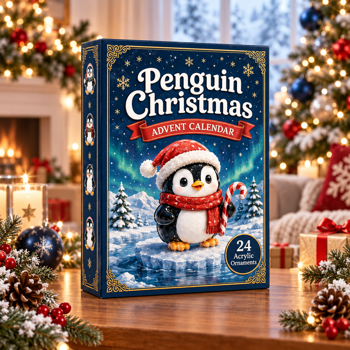 Penguin Christmas Advent Calendar 2026 - 24-Day Festive Countdown, Acrylic Charms Blind Box - Gift For Penguin Lovers