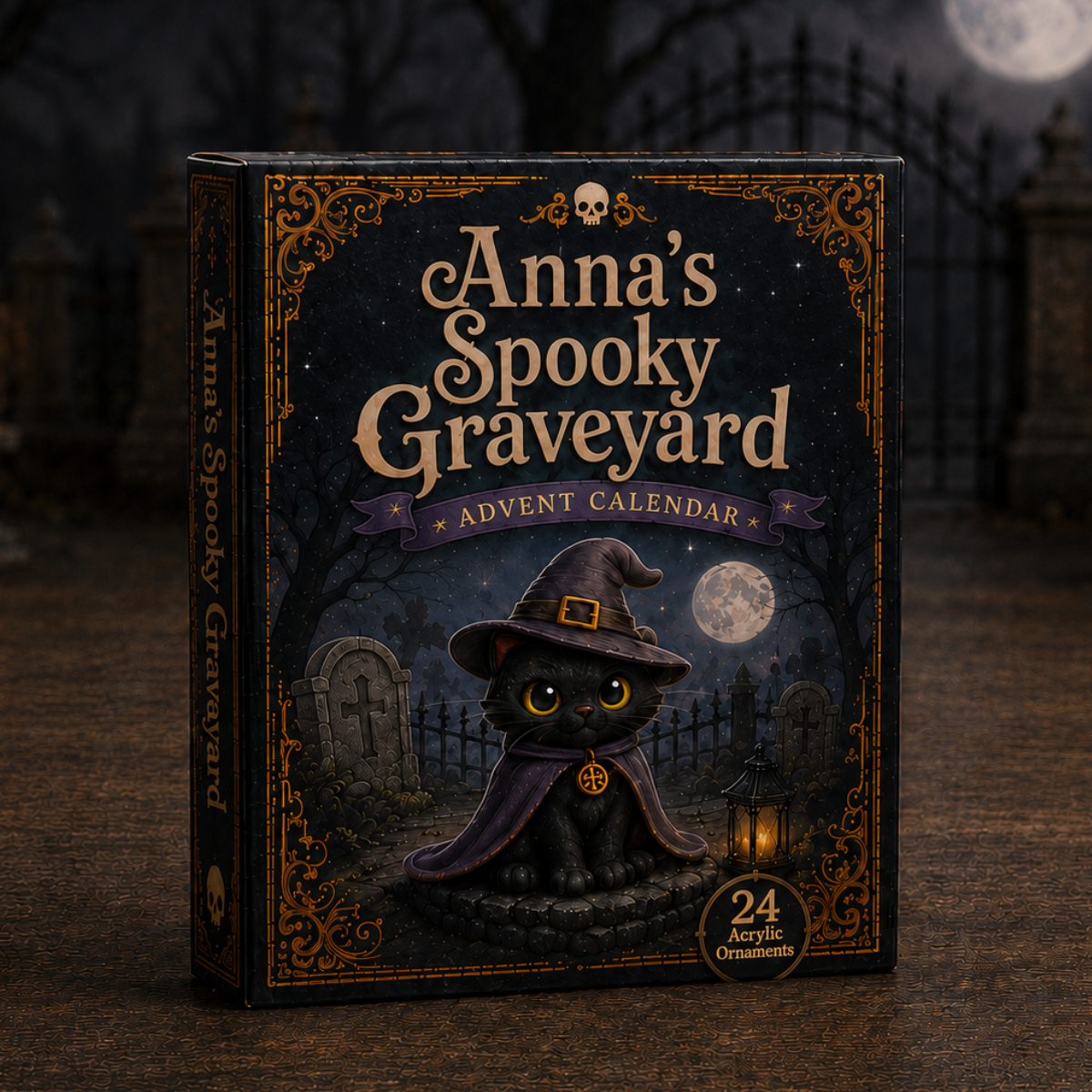 Spooky Graveyard Advent Calendar 2026 - 24-Day Festive Countdown, Acrylic Charms Blind Box - Gift For Halloween Lovers