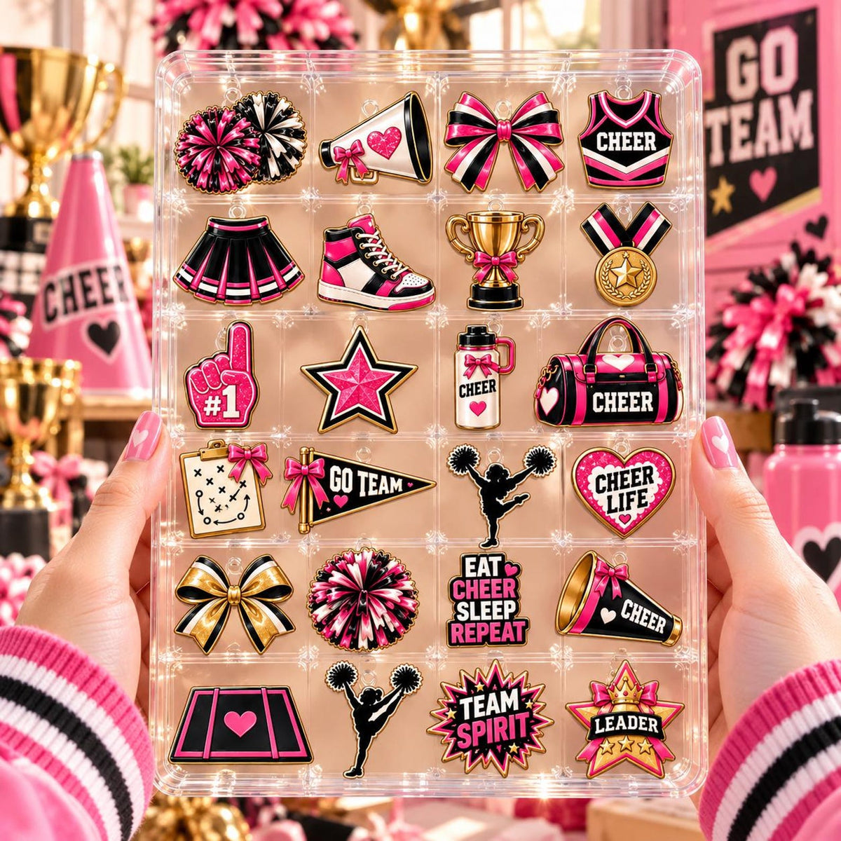 Personalized Cheer Advent Calendar, 24 Day Cheerleading Christmas Countdown with Charms