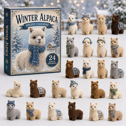 Winter Alpaca Advent Calendar 2026 - 24-Day Festive Countdown, Acrylic Charms Blind Box - Gift For Farm Lovers