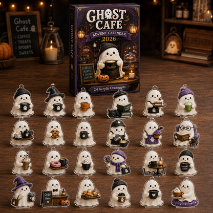 Ghost Cafe Advent Calendar 2026 - 24-Day Festive Countdown, Acrylic Charms Blind Box - Gift For Family & Friends