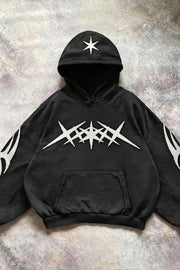 Splice Abstract Print Pullover Hoodie