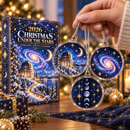 2026 Christmas Under The Stars Stargazer Advent Calendar With Celestial Ornaments, Unique Space Theme Holiday Countdown Gift