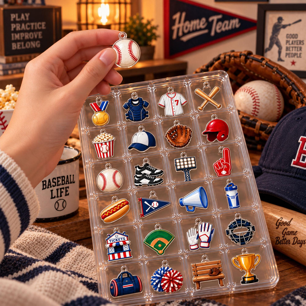 Baseball Advent Calendar 2026, Custom Name & Face Photo, Personalized Christmas Countdown