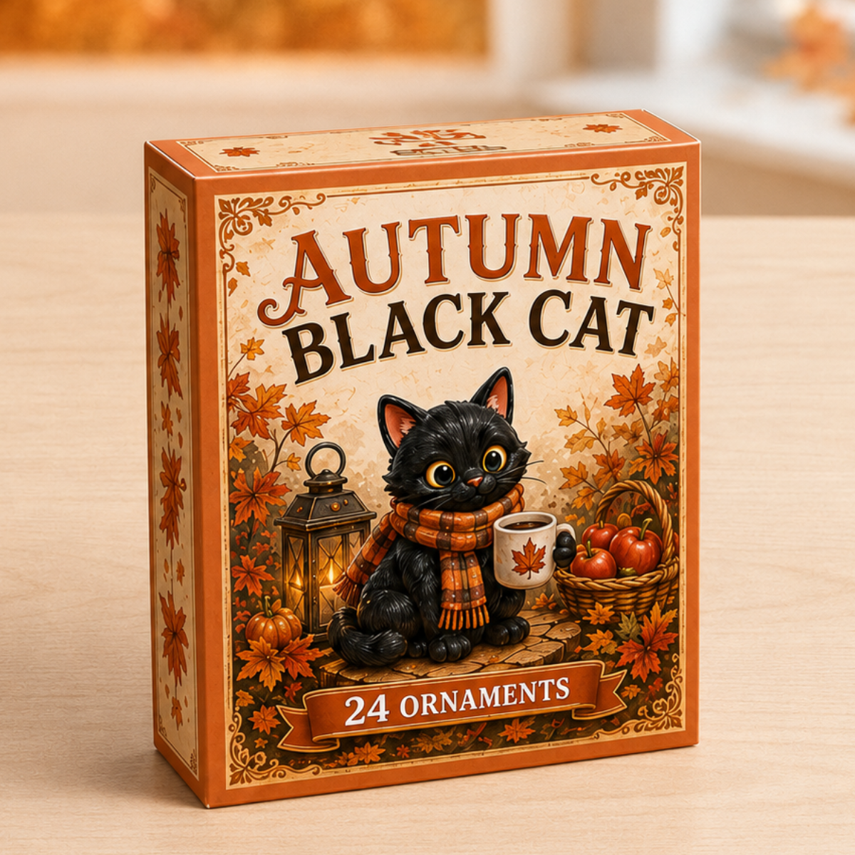 Autumn Black Cat Advent Calendar 2026 - 24-Day Festive Countdown, Acrylic Charms Blind Box - Gift For Black Cat Lovers