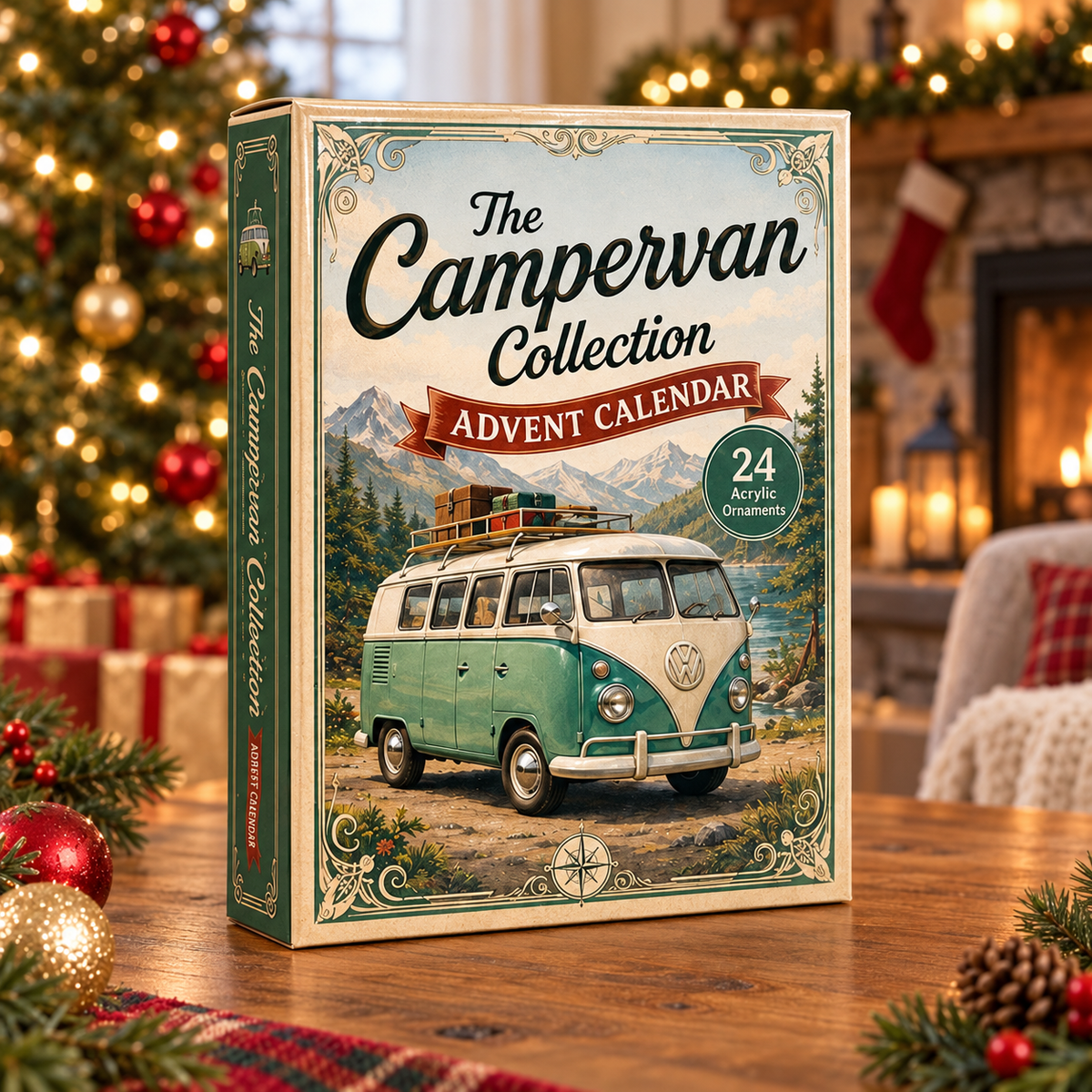Classic Campervan Life Advent Calendar 2026 - 24-Day Festive Countdown, Acrylic Charms Blind Box - Gift For Campervan Lovers