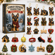 German Shepherd Advent Calendar 2026 - 24-Day Festive Countdown, Acrylic Charms Blind Box - Gift For Dog Lovers