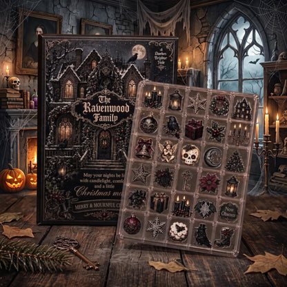 Personalized 2026 Gothic Advent Calendar, 24 Day Christmas Countdown Blind Box, Custom Name Holiday Gift