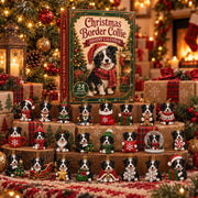 Border Collie Christmas Advent Calendar, 24 Acrylic Dog Ornaments (Blind Box)