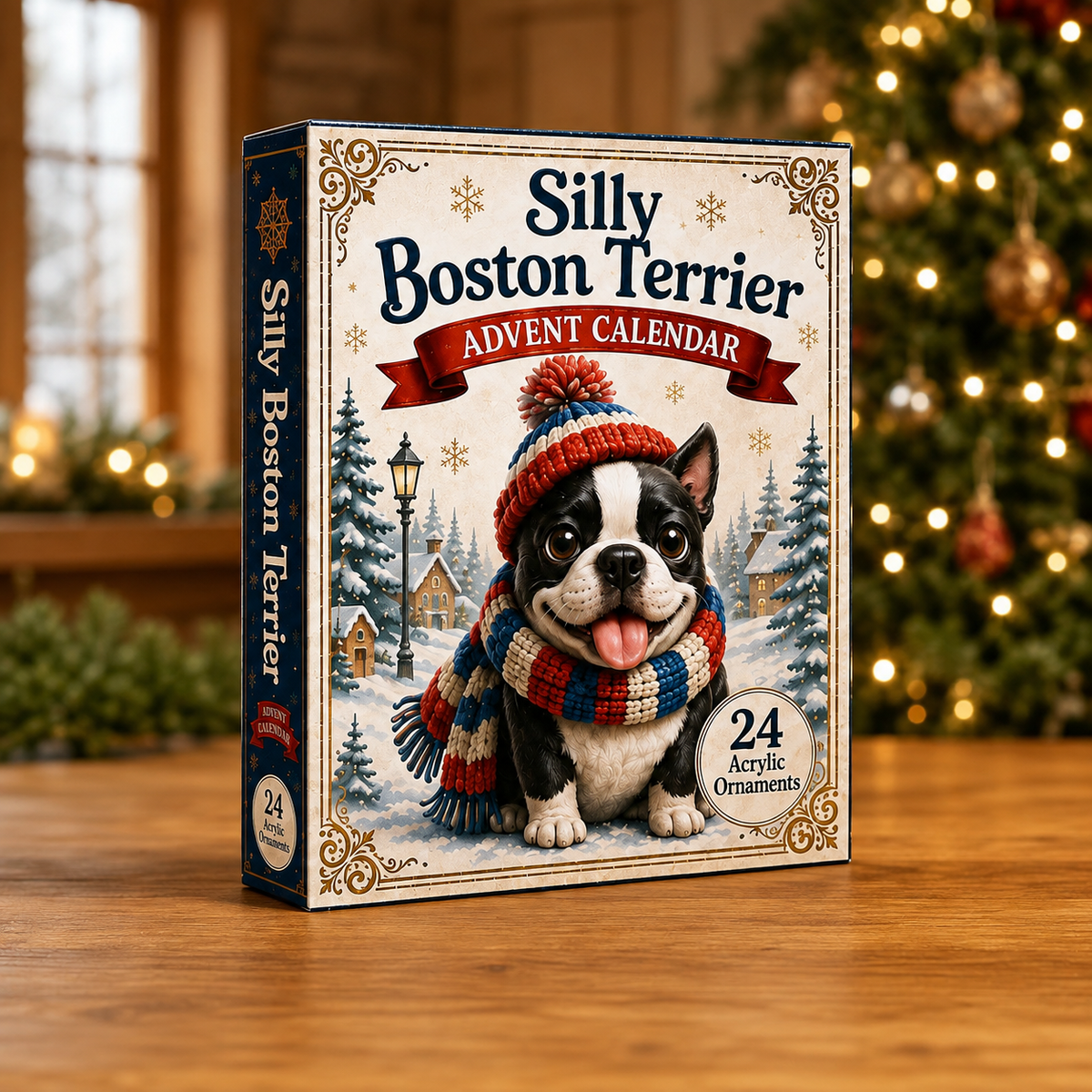Silly Boston Terrier Advent Calendar 2026 - 24-Day Festive Countdown, Acrylic Charms Blind Box - Gift For Boston Terrier Lovers