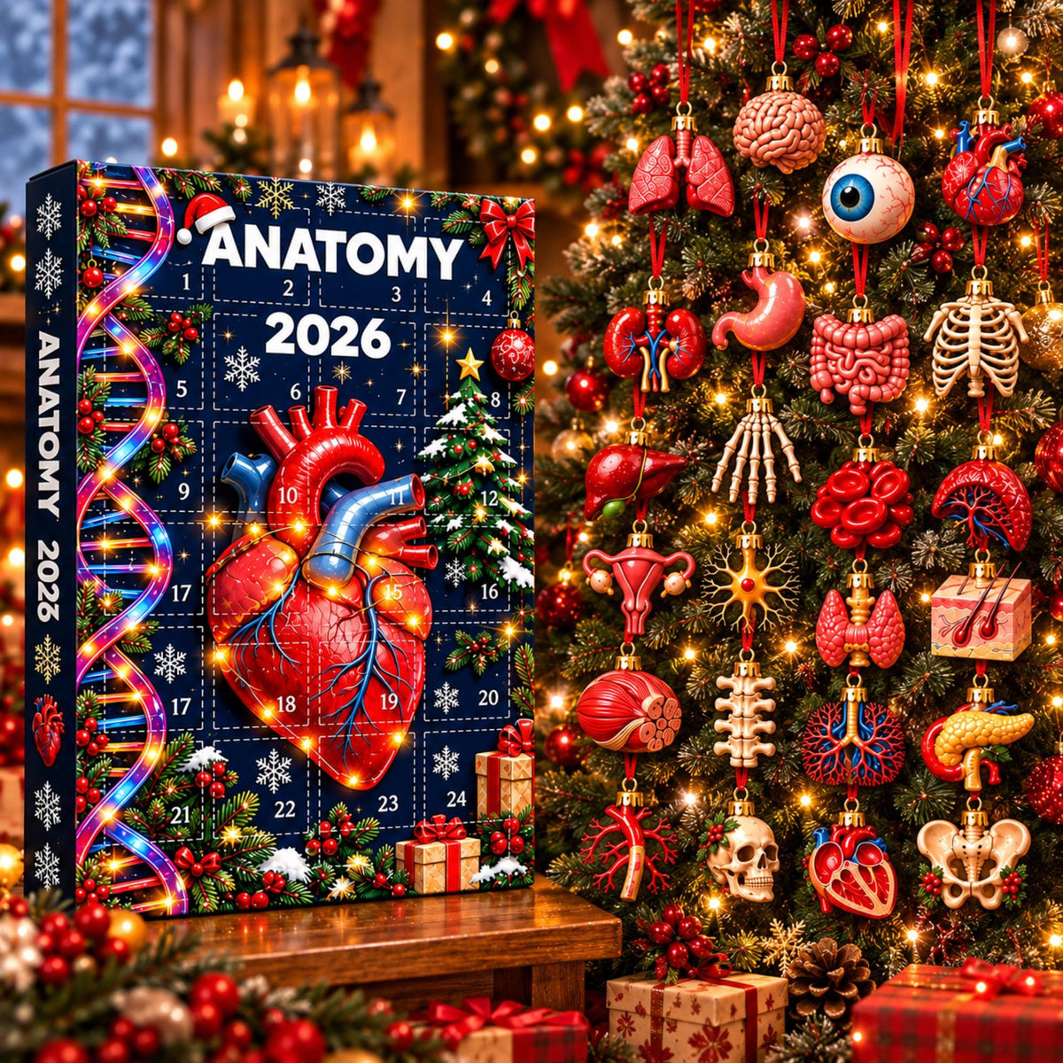 Anatomy Advent Calendar 2026, Human Body Blind Box, Medical Christmas Countdown, Anatomy Gift for Students, Doctor Christmas Gift