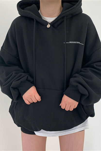 Moon Print Oversize Pullover Hoodie