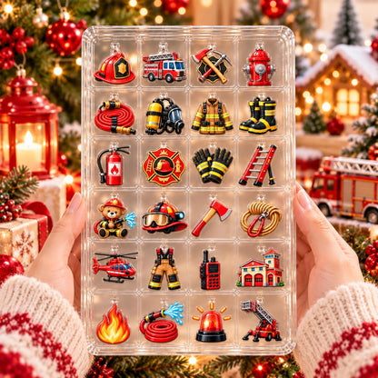 Firefighter Advent Calendar 2026, Personalized Firefighter Advent, 24 Firefighter Charms
